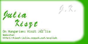 julia kiszt business card